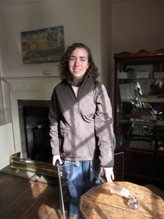 Me touching Jane Austen's desk at her house in Chawton.